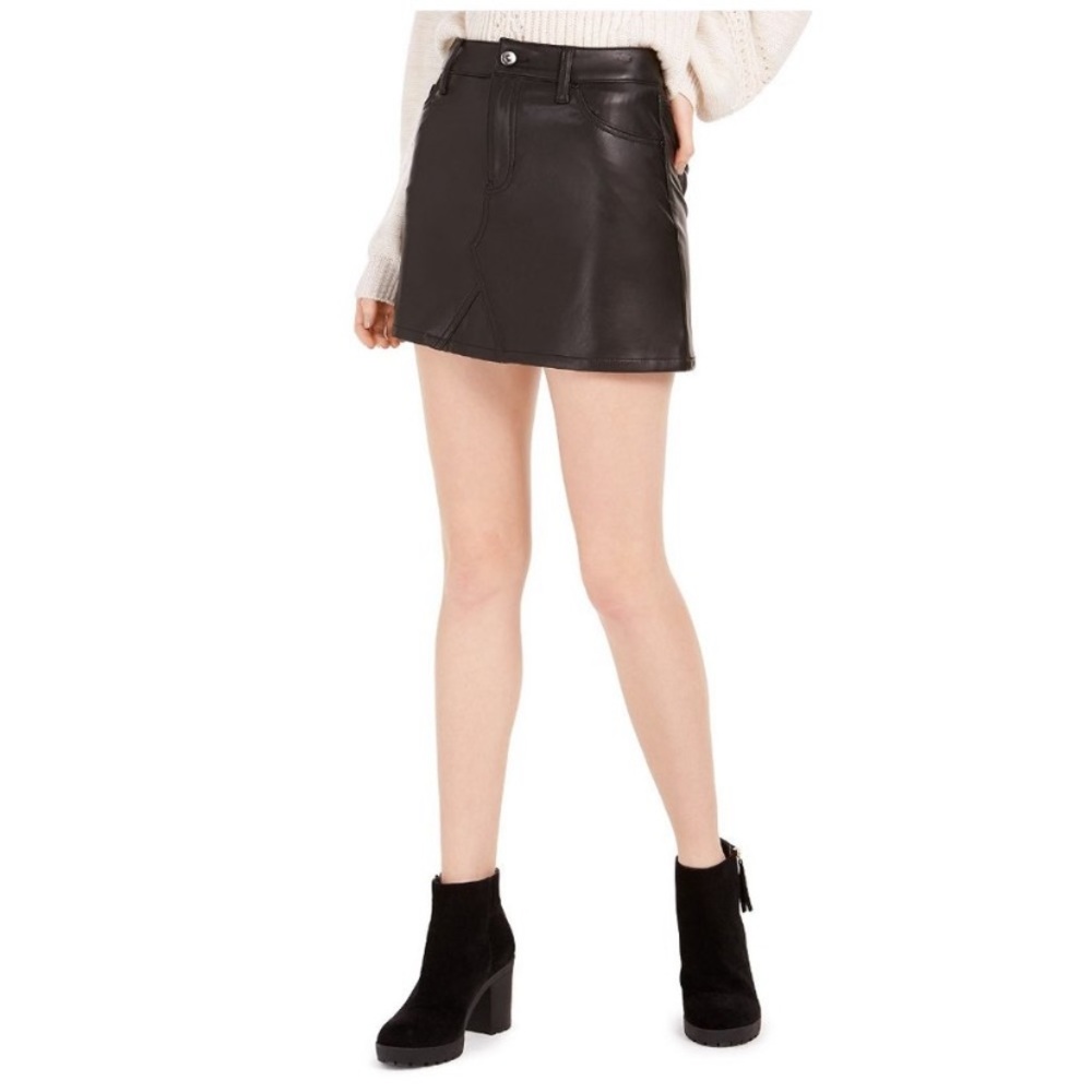 NWT Rewash Faux Leather Classic Black Mini Skirt